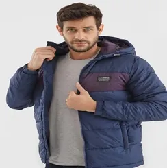 Jaqueta Nylon Check Hood Down Ellus