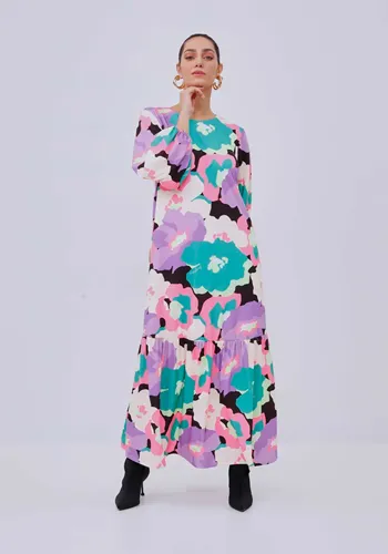 Vestido Super Midi Manga Media Lança Perfume