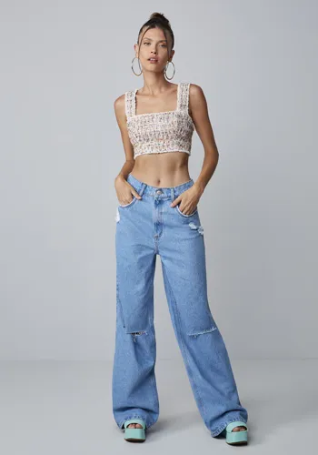 Calça Jeans Wide Leg  Lança Perfume