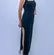 Vestido Canelado Com Maxi Fenda Lança Perfume