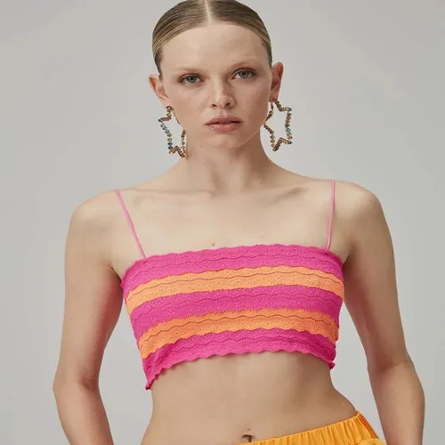 Top Cropped Reto Color Block Lança Perfume