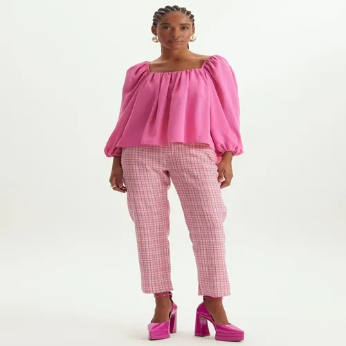 Blusa Curta com Decote Quadrado