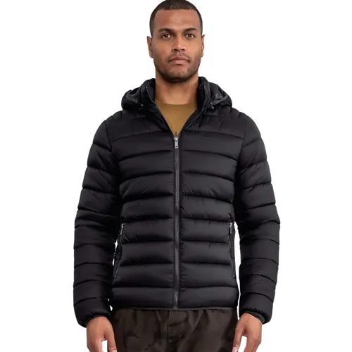 Jaqueta Puffer em Nylon com Capuz Removivel