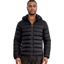 Jaqueta Puffer em Nylon com Capuz Removivel