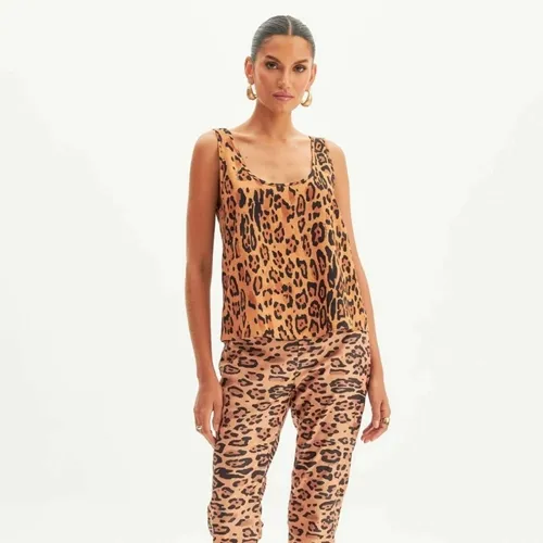 Blusa Sem Manga Estampada