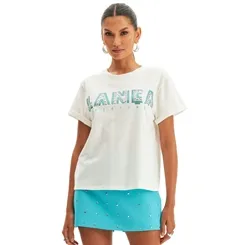 T-shirt Manga Curta Com Tachas