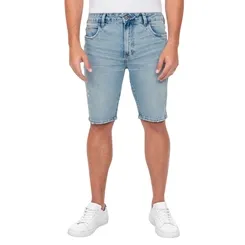 Bermuda Jeans Reta Clara Com Elastano