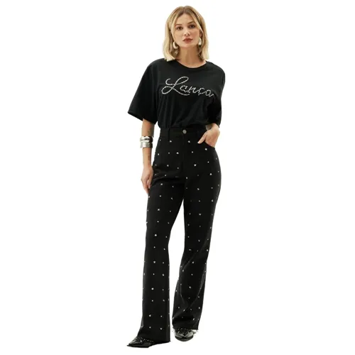 Calça Sarja Full Length Metal Stars Lança Perfume