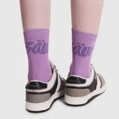 Meia Cano Alto Logo Wavy