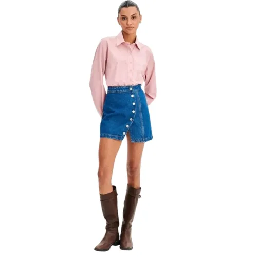 Saia Jeans Comfort Super High Lança Perfume