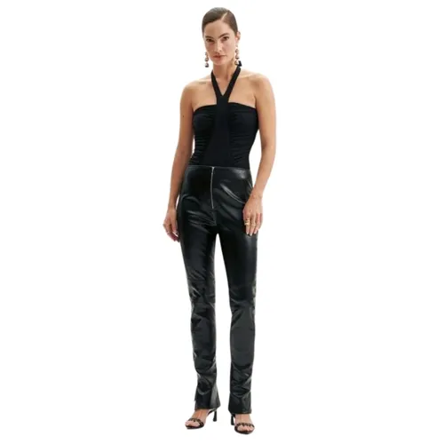 Calça Boot Cut Com Costas Em Malha Lança Perfume
