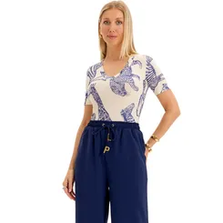 Blusa Canelada Estampada Lança Perfume