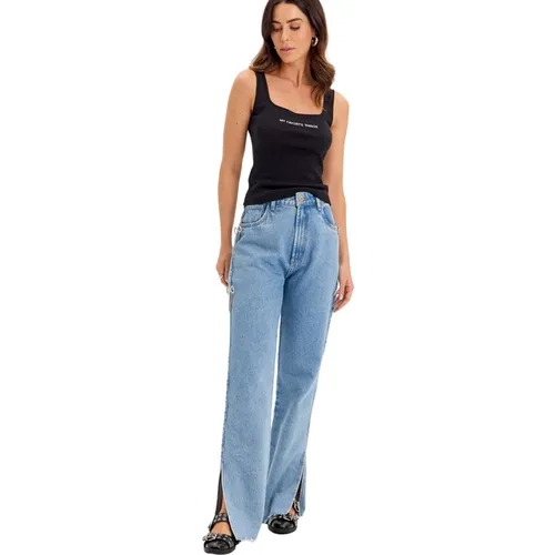 Calça Jeans Reta Super High MY