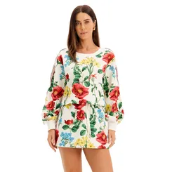 Short Saia De Moletom Estampado Lança Perfume