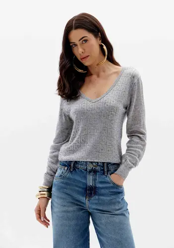 Blusa Tricot com Aplicação