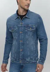 Jaqueta Jeans com elastano